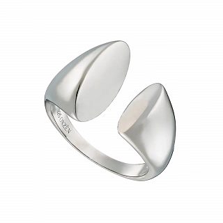 Oxzen ασημένιο δαχτυλίδι λουστρέ με ιδιαίτερο σχήμα