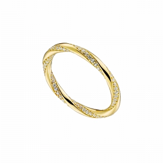 Oxzen ασημένιο δαχτυλίδι βέρα με λευκά ζιργκόν