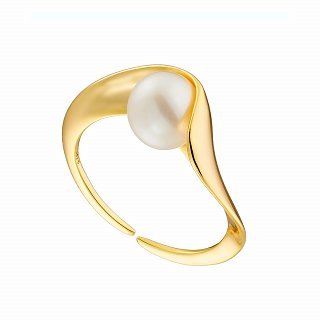 Oxzen ασημένιο δαχτυλίδι χειροποίητο με πέρλα