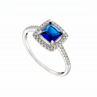 Oxzen ασημένιο δαχτυλίδι μονόπετρο τετράγωνο με ζιργκόν