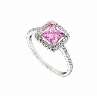 Oxzen ασημένιο δαχτυλίδι μονόπετρο τετράγωνο με ζιργκόν