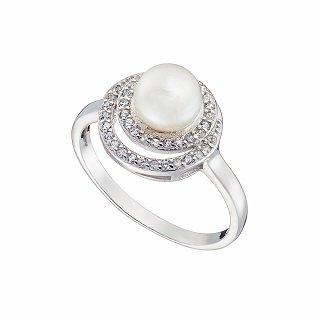 Oxzen ασημένιο δαχτυλίδι με πέρλα