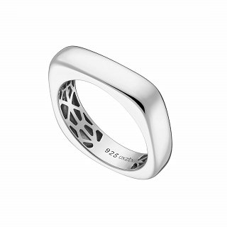 Oxzen ασημένιο δαχτυλίδι βέρα φαρδιά λουστρέ