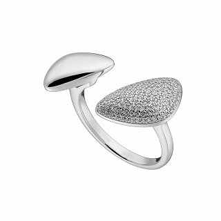 Oxzen ασημένιο δαχτυλίδι με micro ζιργκόν