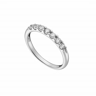 Oxzen ασημένιο δαχτυλίδι σειρέ με λευκά ζιργκόν