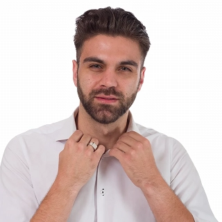 Oxzen ανδρικό δαχτυλίδι από ασήμι επιπλατινωμένο ορθογώνιο λουστρέ