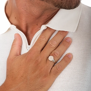 Oxzen ανδρικό δαχτυλίδι ασημένιο στρογγυλό