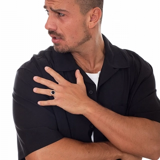 Oxzen ανδρικό δαχτυλίδι ασημένιο τετράγωνο με ορυκτή πέτρα