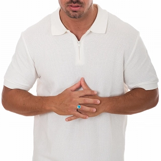 Oxzen ανδρικό δαχτυλίδι ασημένιο τετράγωνο με ορυκτή πέτρα