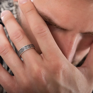 Oxzen βέρα Unisex ασημένια, σκαλιστή