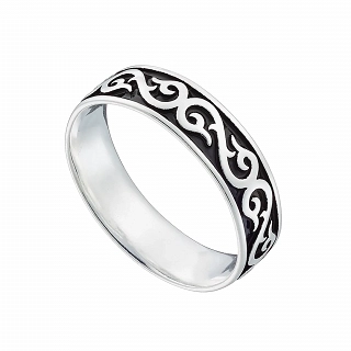 Oxzen βέρα ασημένια Unisex με σκάλισμα