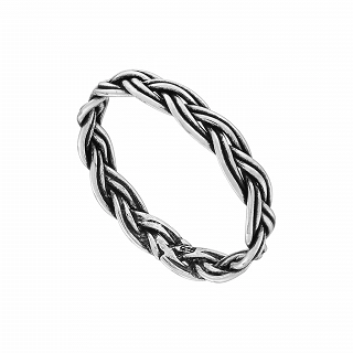 Oxzen βέρα ασημένια Unisex πλεξούδα