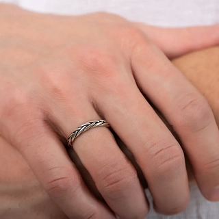 Oxzen βέρα ασημένια Unisex πλεκτή