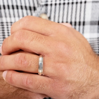 Oxzen βέρα ασημένια Unisex antistress γυαλιστερή