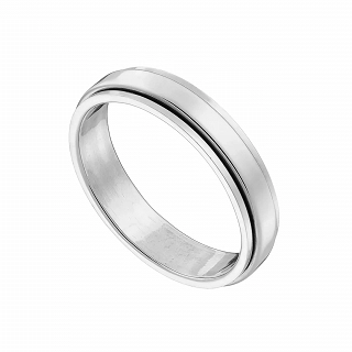 Oxzen βέρα ασημένια Unisex antistress γυαλιστερή