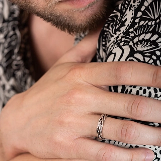 Oxzen βέρα ασημένια Unisex με πλεξούδα