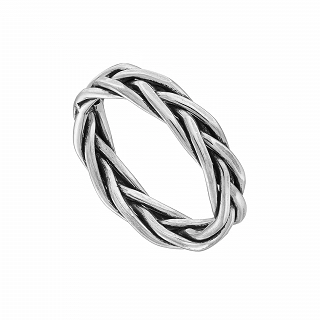 Oxzen βέρα ασημένια Unisex με πλεξούδα