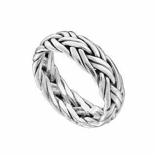 Oxzen βέρα ασημένια Unisex γυαλιστερή με πλεξούδα