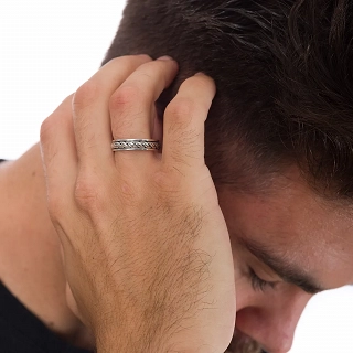 Oxzen ασημένια βέρα Unisex Anti-stress