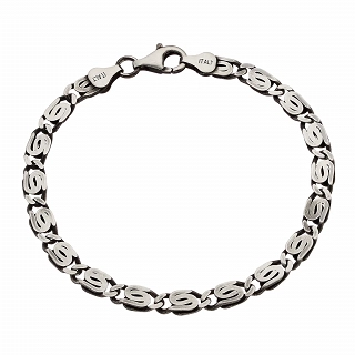 Oxzen ανδρικό βραχιόλι από ασήμι, ματ αντικέ πλάτους 6mm
