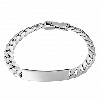 Oxzen ταυτότητα ανδρική από ασήμι μασίφ πλάτους 10mm