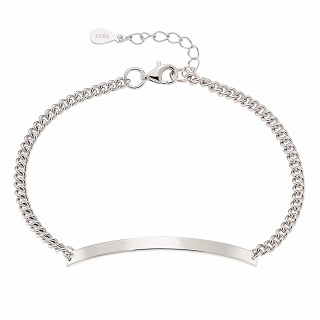 Oxzen ανδρικό βραχιόλι, ασημένια ταυτότητα