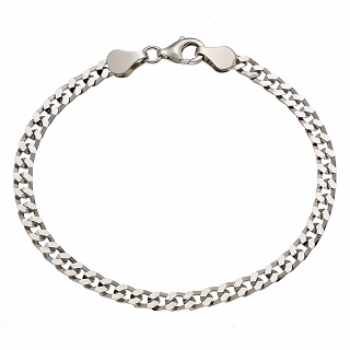 Oxzen ανδρικό βραχιόλι ασημένιο αλυσίδα gourmet 4mm