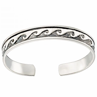 Oxzen Unisex ασημένιο βραχιόλι φαρδύ με σχέδιο