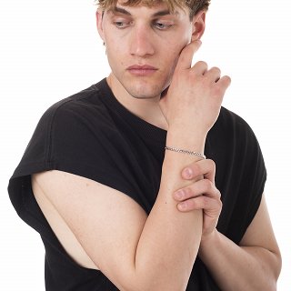 Oxzen ανδρικό βραχιόλι από ασήμι 925, αλυσίδα Gourmet 4mm