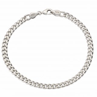 Oxzen ανδρικό βραχιόλι από ασήμι 925, αλυσίδα Gourmet 4mm