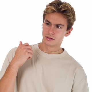 Oxzen ανδρική αλυσίδα ασημένια επιπλατινωμένη, Figaro 2.5mm