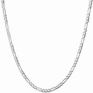 Oxzen ανδρική αλυσίδα ασημένια επιπλατινωμένη, Figaro 3.5mm