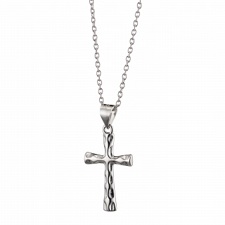 Oxzen ασημένιος ανδρικός σταυρός με αλυσίδα
