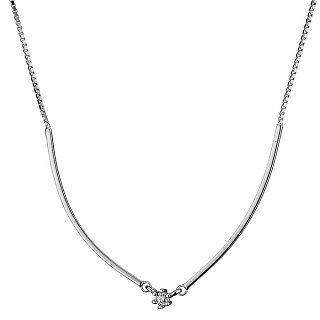 Oxzen κολιέ ασημένιο με πέτρα ζιργκόν