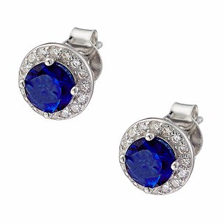 Oxzen σκουλαρίκια καρφωτά ασημένια με στρογγυλό ζιργκόν