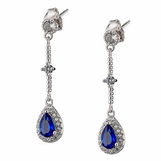 Oxzen σκουλαρίκια κρεμαστά ασημένια μακρύ κρεμαστό δάκρυ με ζιργκόν