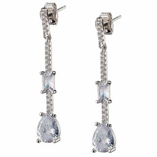 Oxzen σκουλαρίκια κρεμαστά ασημένια μακρύ κρεμαστό με ζιργκόν