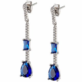 Oxzen σκουλαρίκια κρεμαστά ασημένια μακρύ κρεμαστό με ζιργκόν