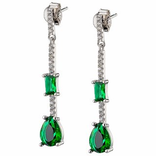 Oxzen σκουλαρίκια κρεμαστά ασημένια μακρύ κρεμαστό με ζιργκόν