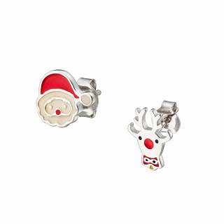 Oxzen ασημένιο σκουλαρίκι χριστουγεννιάτικο