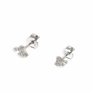 Oxzen ασημένιο σκουλαρίκι χριστουγεννιάτικο σκουφάκι με ζιργκόν