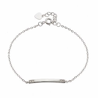 Oxzen γυναικείο βραχιόλι πλακέτα με λευκά ζιργκόν