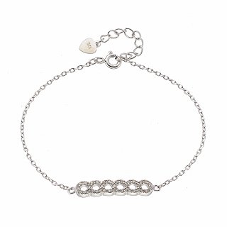 Oxzen γυναικείο βραχιόλι κύκλοι με λευκά ζιργκόν