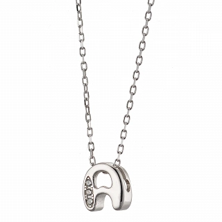 Oxzen κολιέ ασημένιο, καλλιγραφικό μονόγραμμα Α