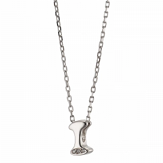 Oxzen κολιέ ασημένιο, καλλιγραφικό μονόγραμμα Ι