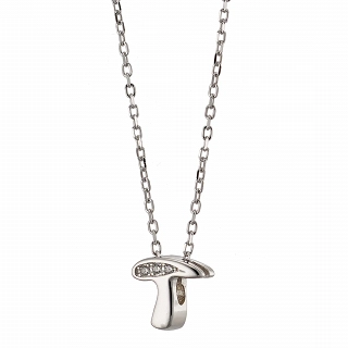 Oxzen κολιέ ασημένιο, καλλιγραφικό μονόγραμμα Τ