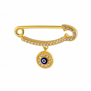 Oxzen ασημένια παιδική παραμάνα επιπλατινωμένη με ματάκι