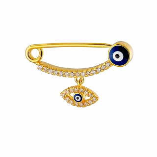 Oxzen ασημένια παιδική παραμάνα επιπλατινωμένη με ματάκι