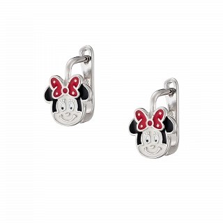 Oxzen ασημένιο παιδικό σκουλαρίκι κρικάκι με την Minnie Mouse