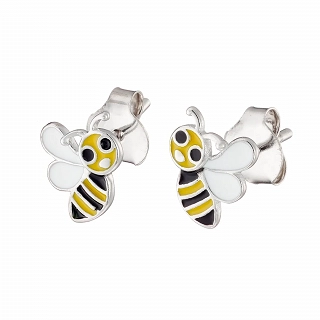 Oxzen ασημένιο παιδικό σκουλαρίκι κρικάκι με μελισσούλα